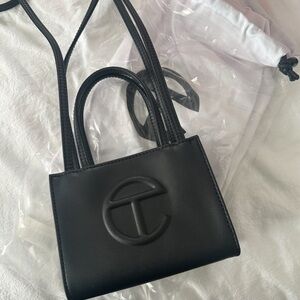 Telfar Black Mini Shopping Bag